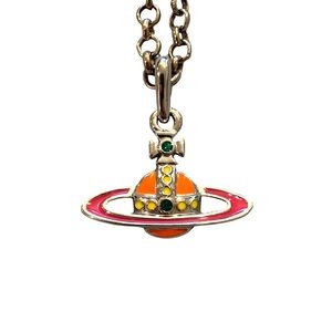 vivienne westwood orange/ pink orb necklace